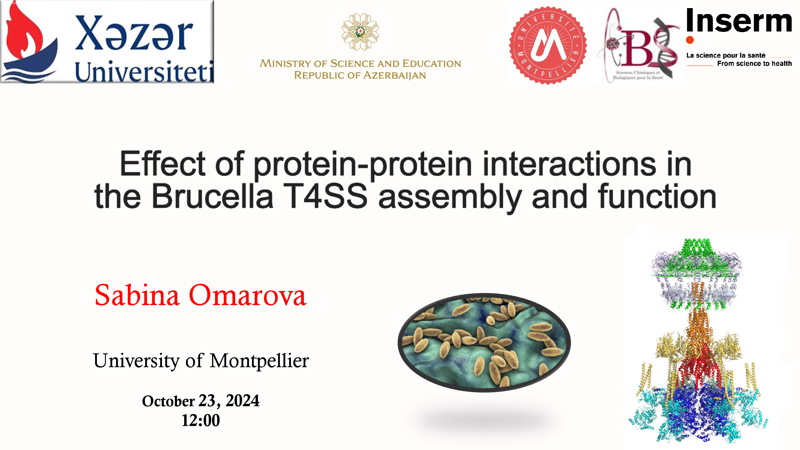 A seminar by a doctoral student in Microbiology from the University of Montpellier, France, will be held